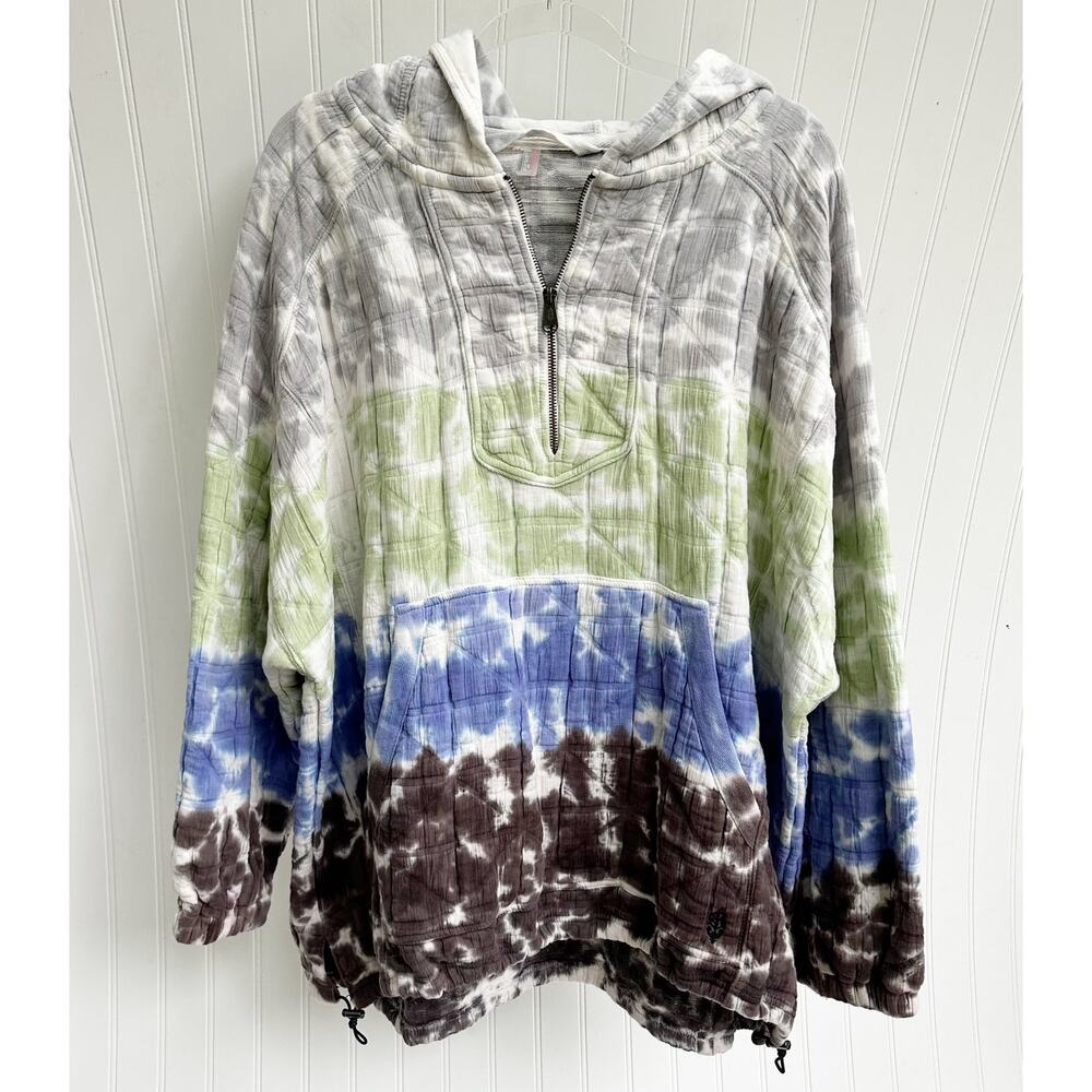 Free People Movement Trapped In Paradise Tie Dye Pullover Hoodie Oversized Small - Picture 2 of 9